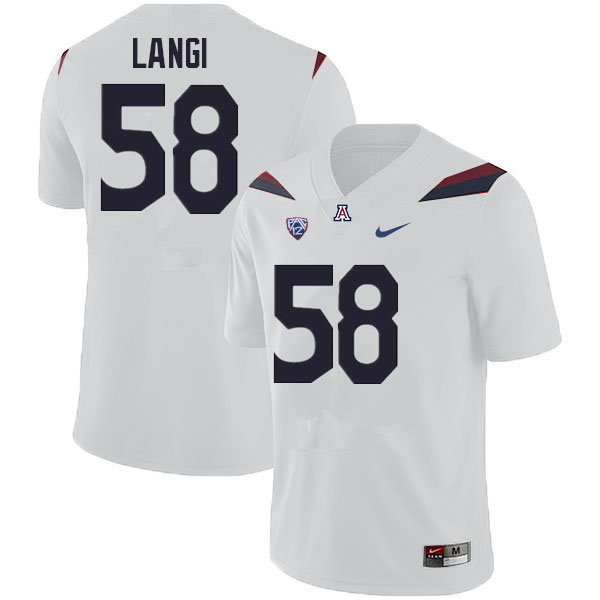 Men #58 Sam Langi Arizona Wildcats College Football Jerseys Sale-White